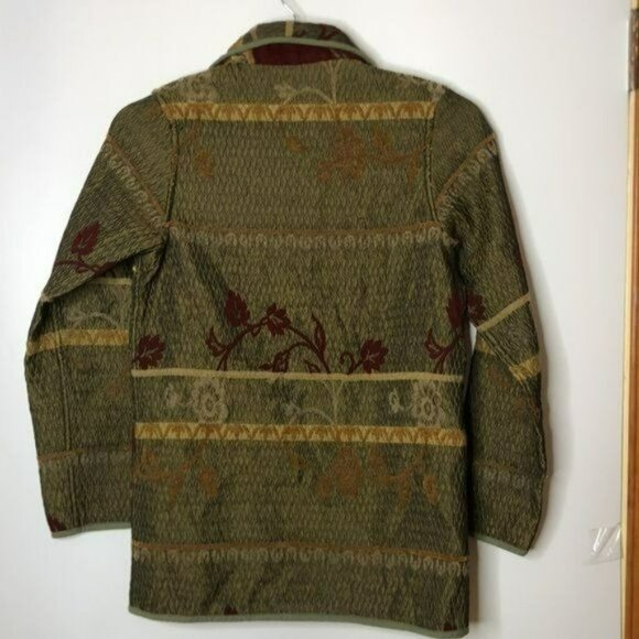 Tally Ho Women's Long Sleeve Wood Buttons Reversible Jacket S SMALL - Picture 10 of 13